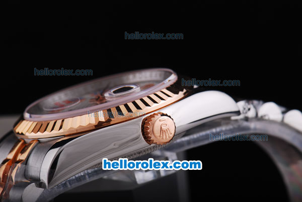 Rolex Datejust Oyster Perpetual Automatic Two Tone with White Dial and Rose Gold Bezel-Blue Marking - Click Image to Close